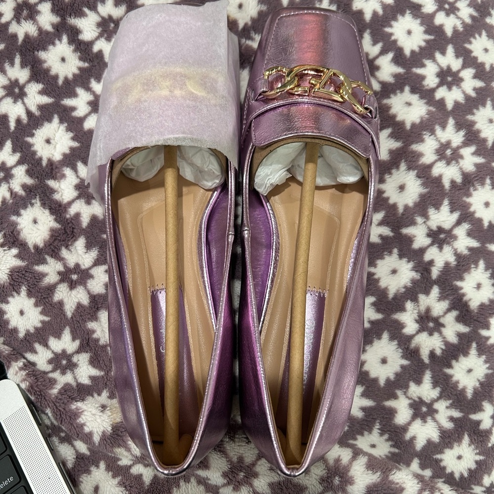 Sz. 6-1/2 Never worn. Franco Sarto Purple Loafers